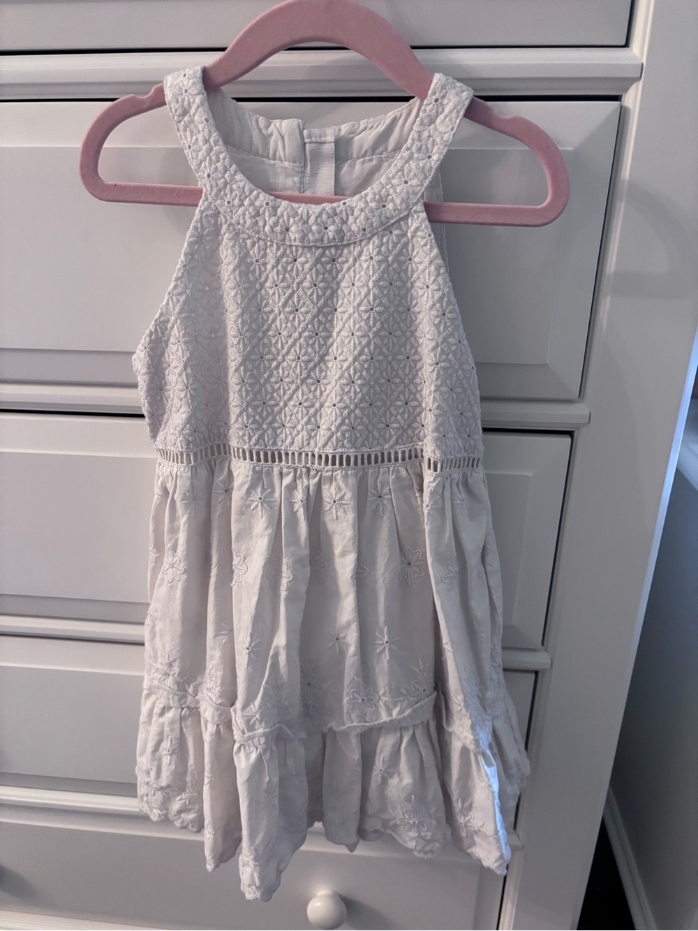 Vineyard Vines White Embroidered Halter Dress